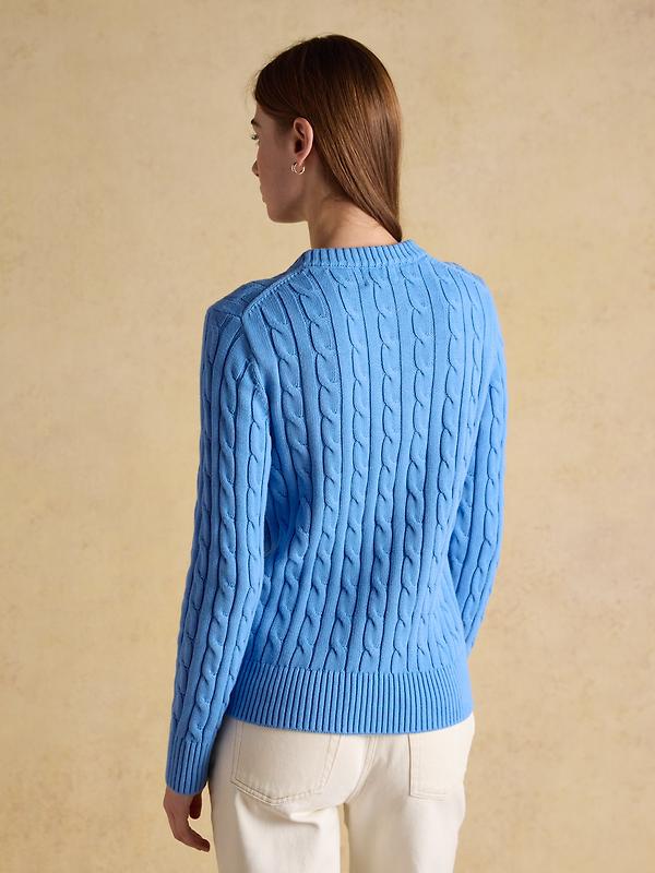 Joules Women's Classic Cotton Cable Knit Jumper - Blue Image 3
