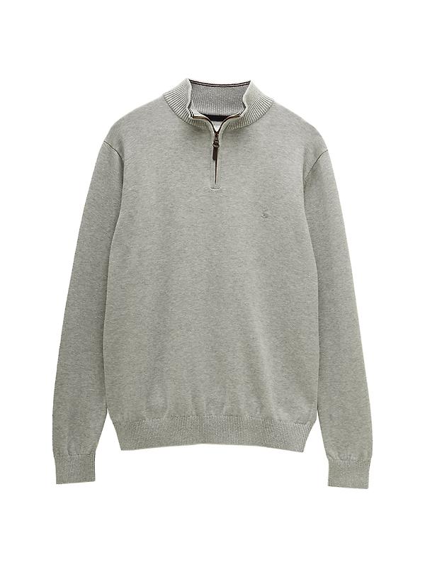 Joules Men's Hillside Quarter Zip Knitted Jumper - Grey Image 1