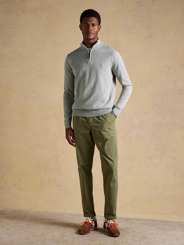 Joules Men's Hillside Quarter Zip Knitted Jumper - Grey Image 4