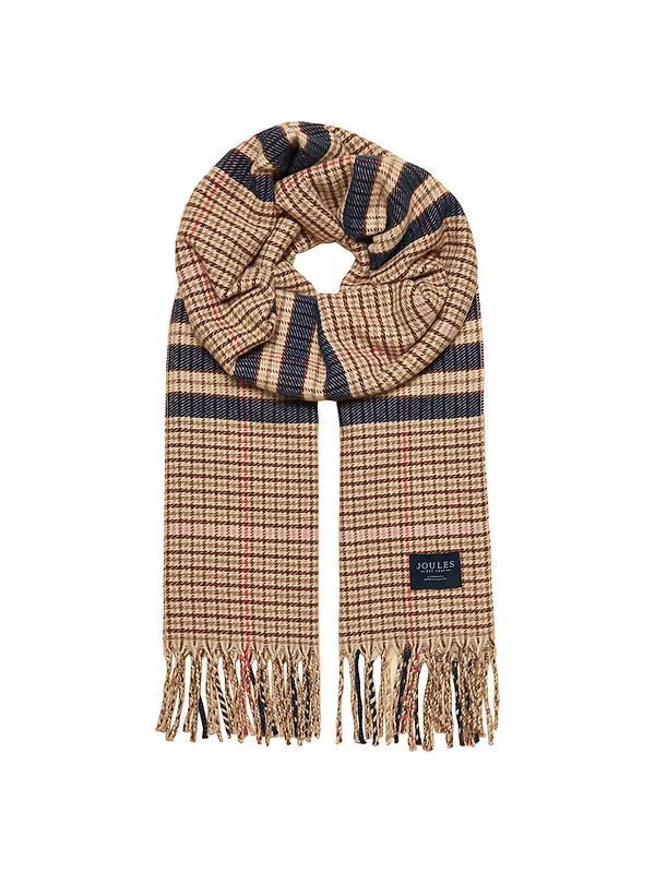 Joules Women's Langtree Large Scarf - Neutral & Navy Image 1