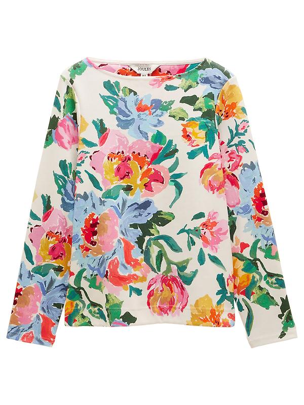 Joules Women's Harbour Printed Boat Neck Breton Top - Artist Floral Image 1