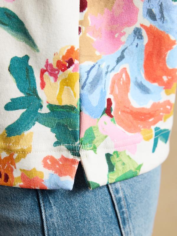 Joules Women's Harbour Printed Boat Neck Breton Top - Artist Floral Image 6