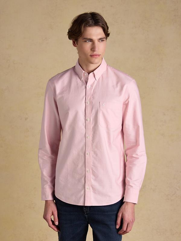 Joules Men's Oxford Long Sleeve Classic Fit Cotton Shirt - Pink Image 2