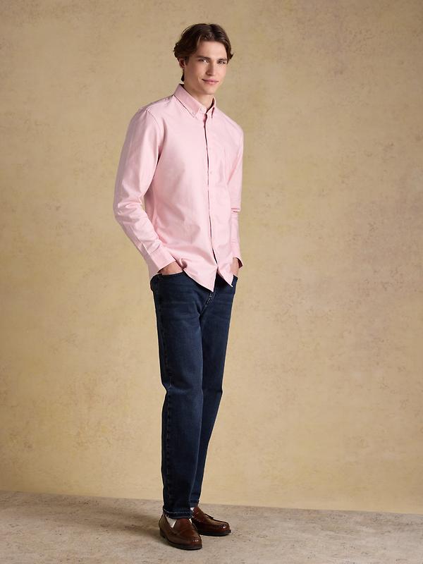 Joules Men's Oxford Long Sleeve Classic Fit Cotton Shirt - Pink Image 5
