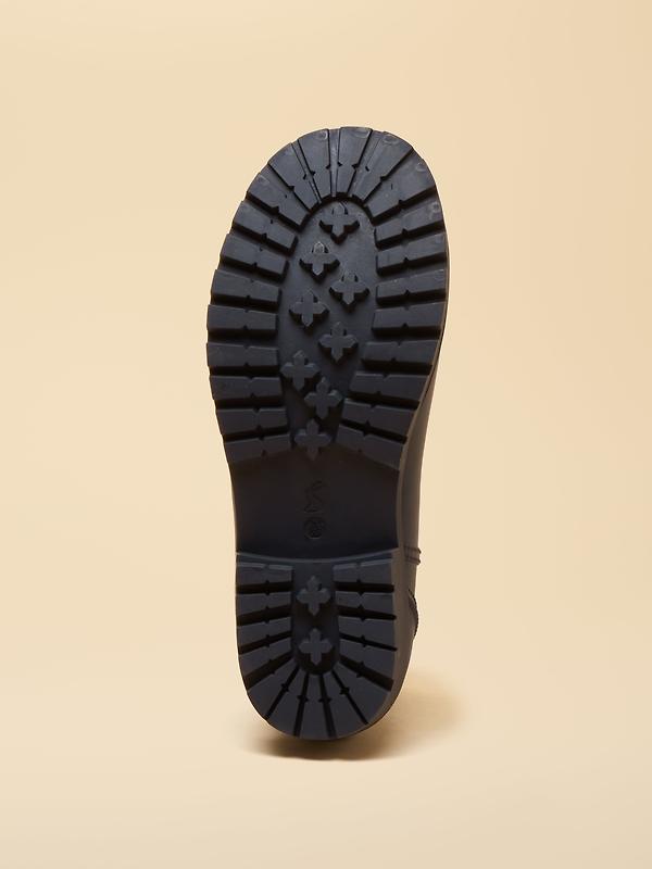 Joules Women's Oakfield Short Neoprene-Lined Wellies - Navy Yellow Image 4