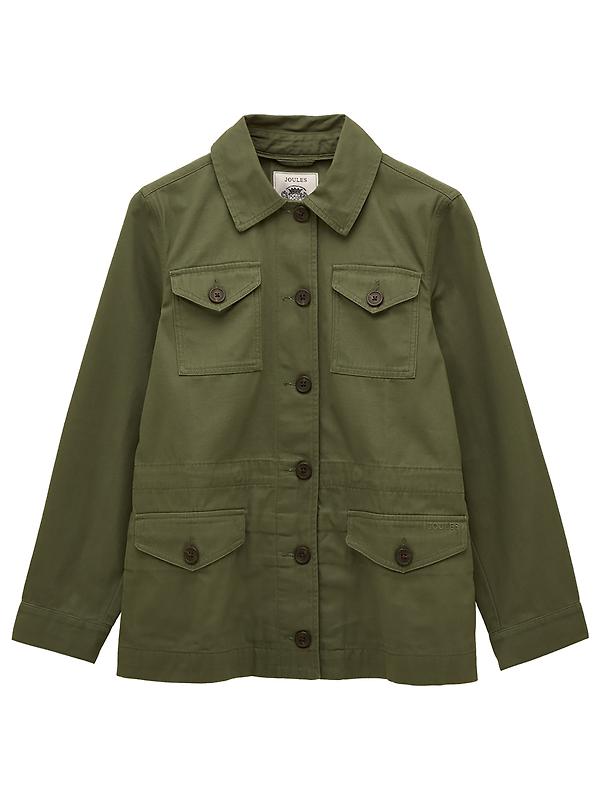 Joules Women's Twyford Lightweight Utility Jacket with Adjustable Waist - Khaki Green Image 1