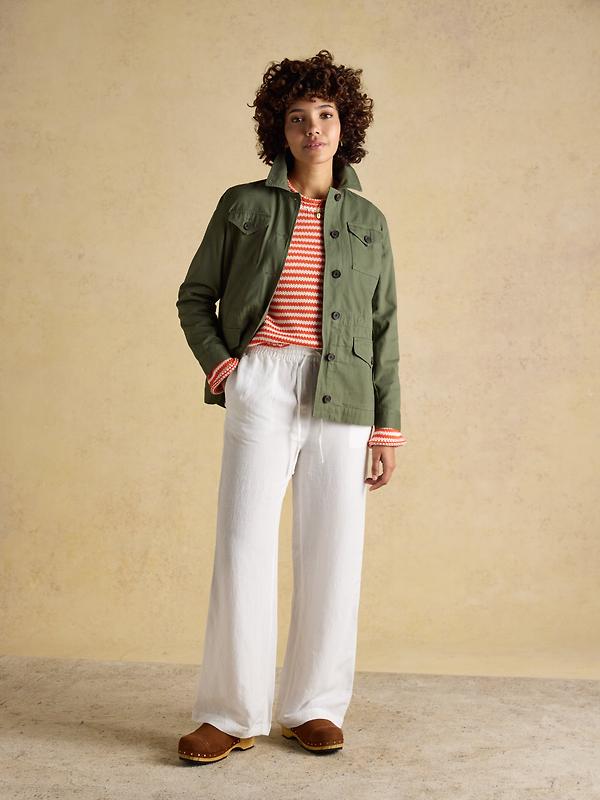 Joules Women's Twyford Lightweight Utility Jacket with Adjustable Waist - Khaki Green Image 6