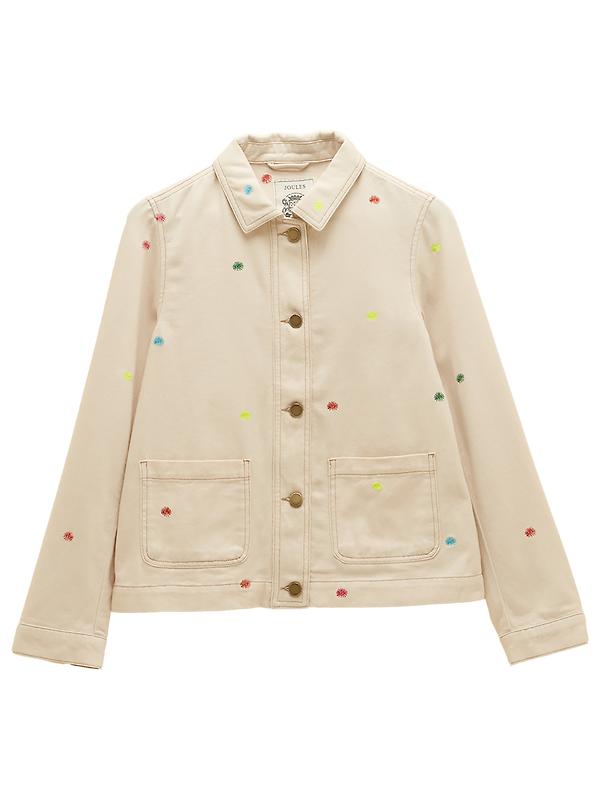 Joules Women's Marlow Embroidered Jacket - Stone Product Image