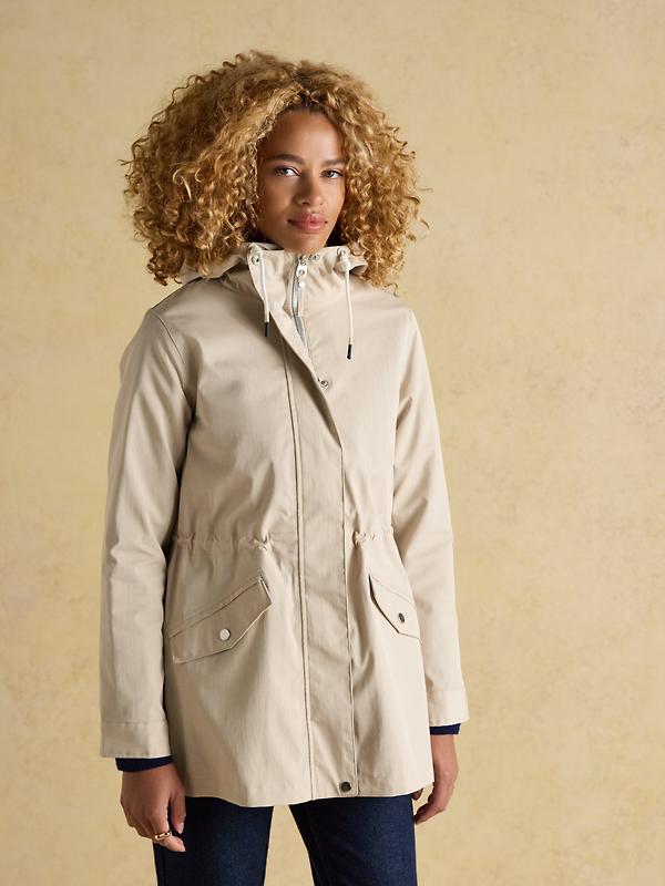 Joules Women's Portwell Waterproof Raincoat - Neutral Image 2