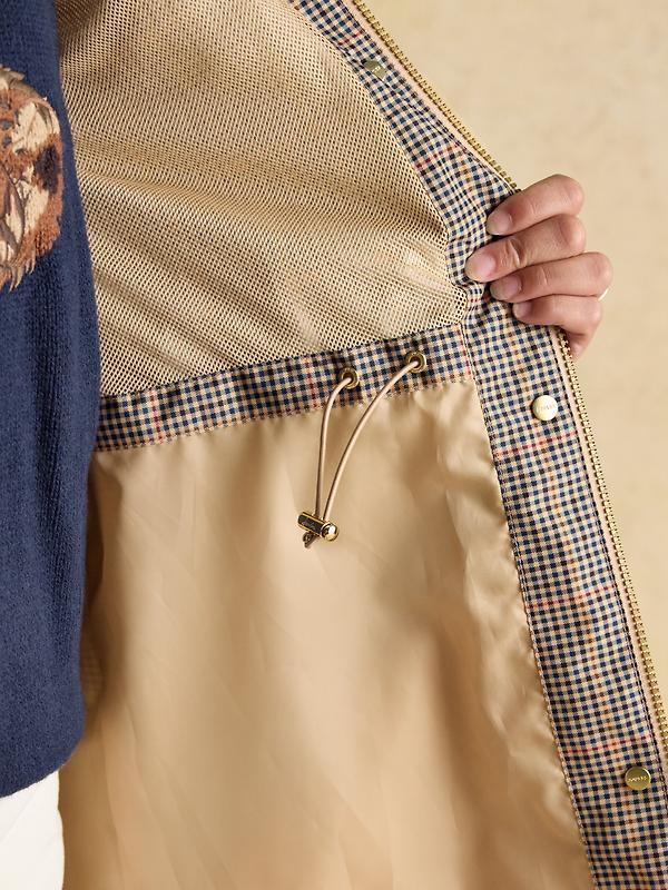 Joules Women's Holkham Waterproof Packable Hooded Raincoat - Henson Check Image 7