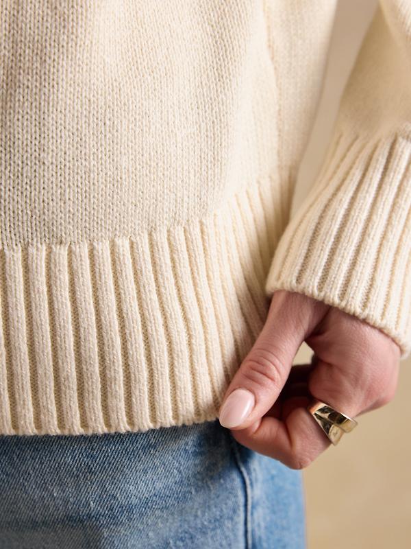 Joules Women's April Showers Jonty Fox Embroidered Crew Neck Jumper - Cream Image 6