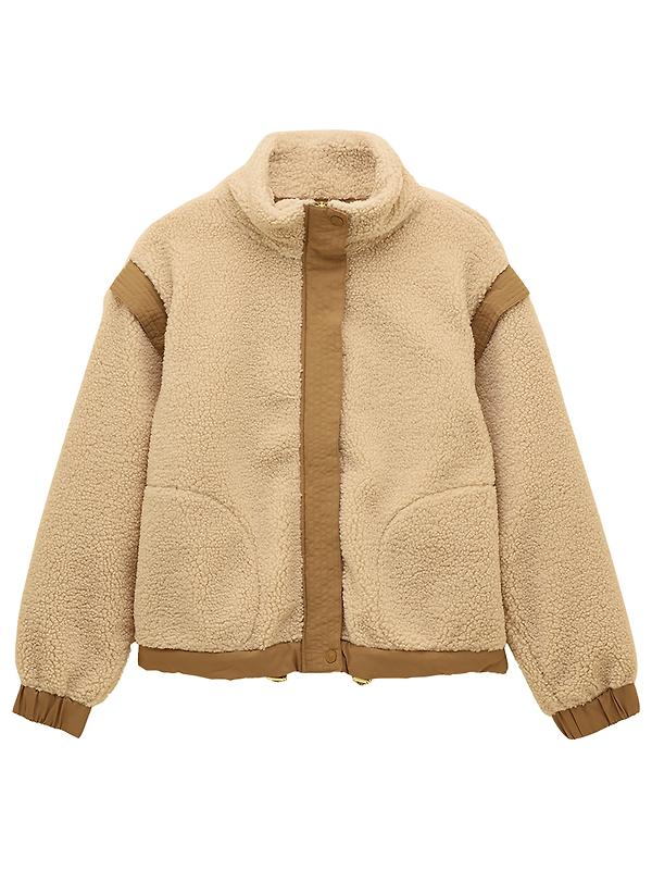 Joules Women's 2 in 1 Borg Full Zip Fleece Jacket - Cream Image 1