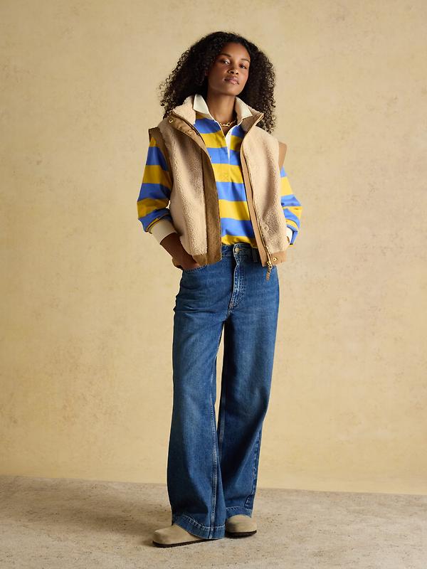 Joules Women's 2 in 1 Borg Full Zip Fleece Jacket - Cream Image 4