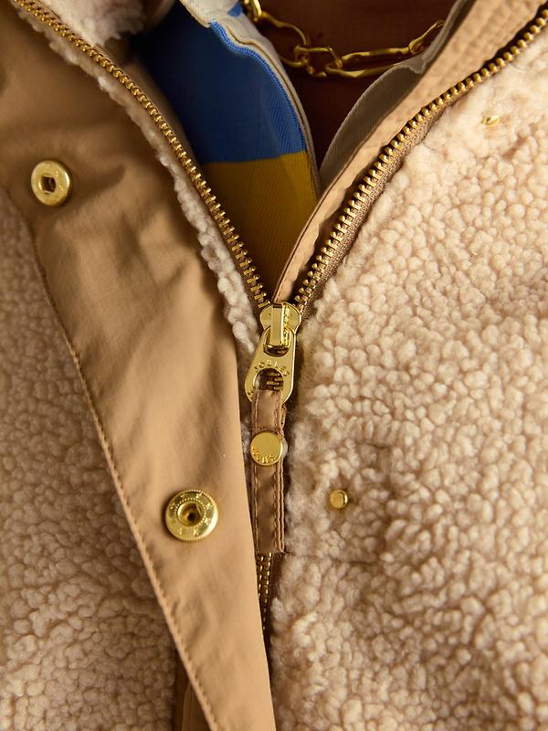 Joules Women's 2 in 1 Borg Full Zip Fleece Jacket - Cream Image 5