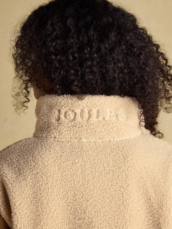 Joules Women's 2 in 1 Borg Full Zip Fleece Jacket - Cream Image 11