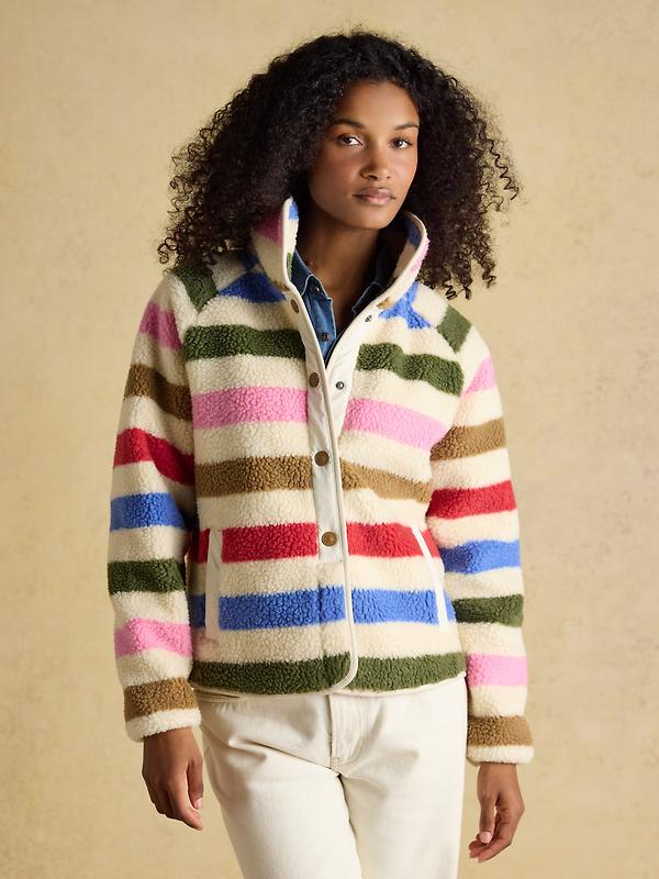 Joules Women's Borg Fleece Jacket - Multi Bright Image 2
