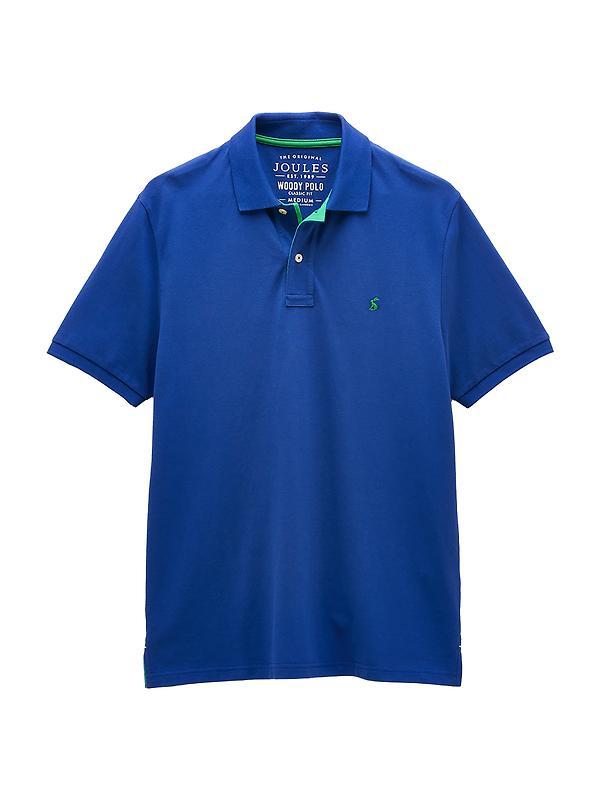 Joules Men's Woody Cotton Pique Polo Shirt - Bright Blue Image 1