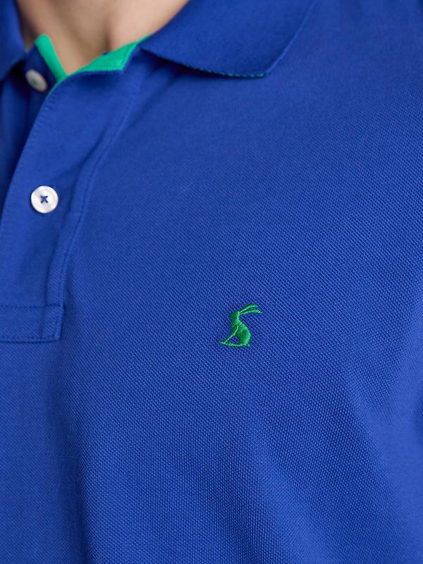 Joules Men's Woody Cotton Pique Polo Shirt - Bright Blue Image 9