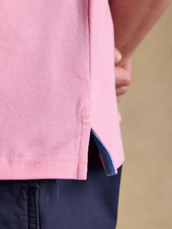 Joules Men's Woody Cotton Pique Short Sleeve Polo Shirt - Light Pink Image 8