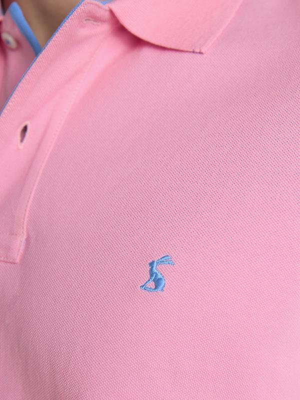 Joules Men's Woody Cotton Pique Short Sleeve Polo Shirt - Light Pink Image 10