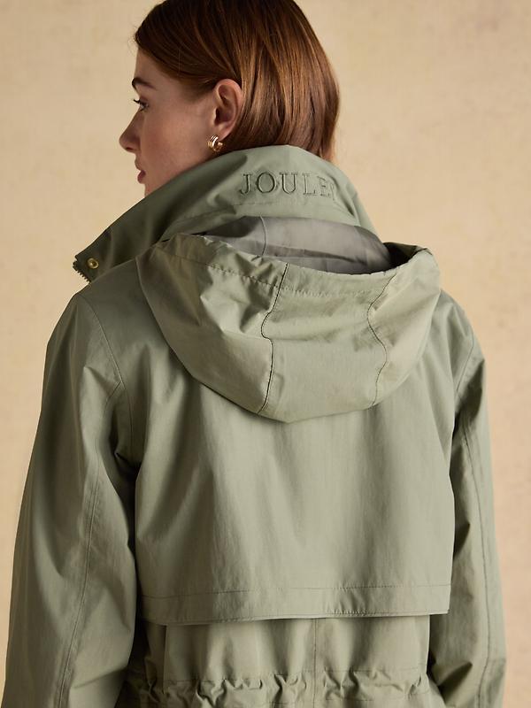 Joules Women's Hensley Longline Waterproof Coat with Packable Hood - Khaki Green Image 12