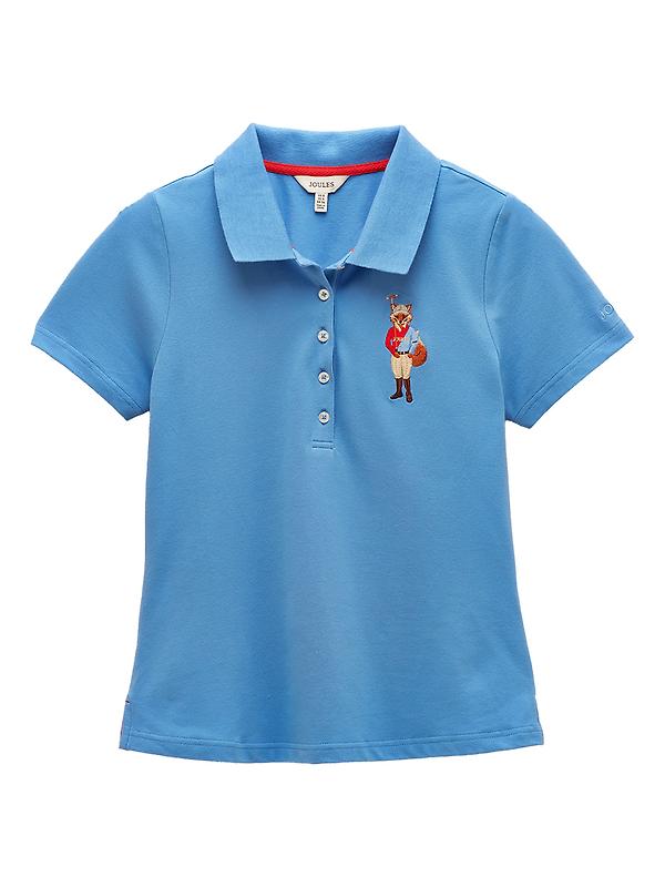 Joules Women's Jonty Fox Slim Fit Cotton Pique Polo Shirt - Blue Image 1