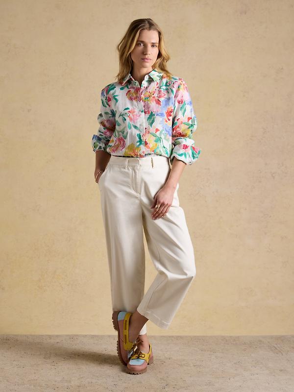 Joules Women's Anna Long Sleeve 100% Linen Shirt - Multi Floral Image 5