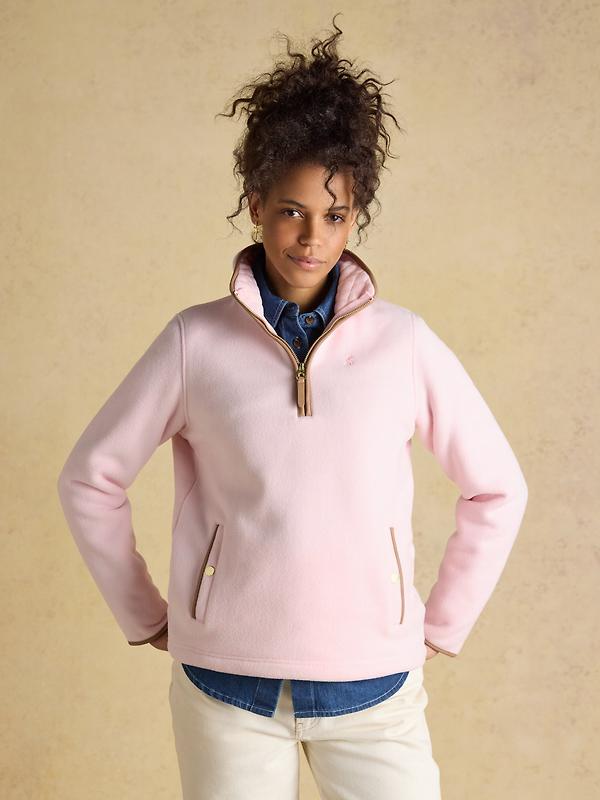 Joules Women's Heritage Quarter Zip Fleece - Light Pink Image 2