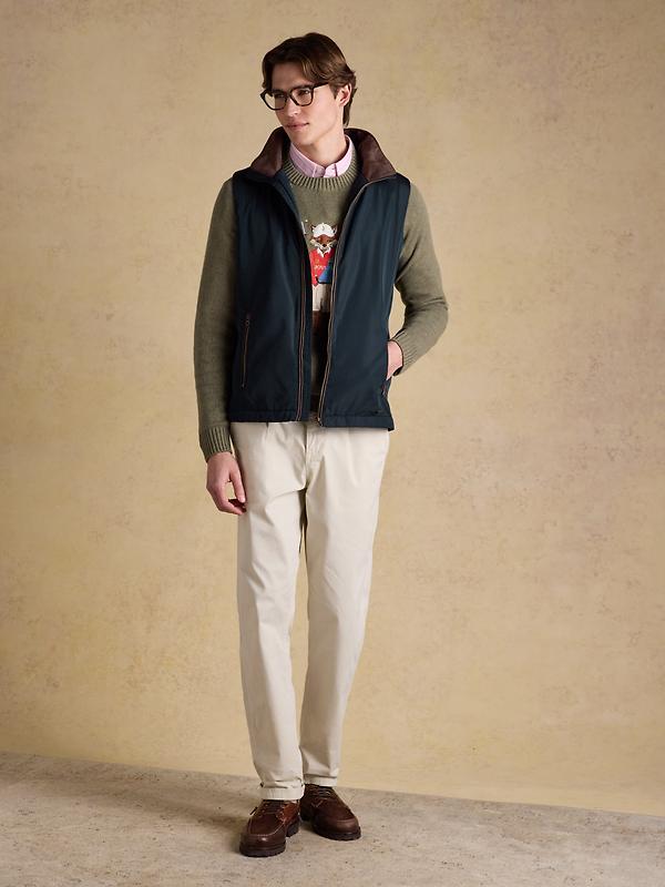 Joules Men's Farnham Padded Fleece Lined Gilet - Navy Blue Image 6