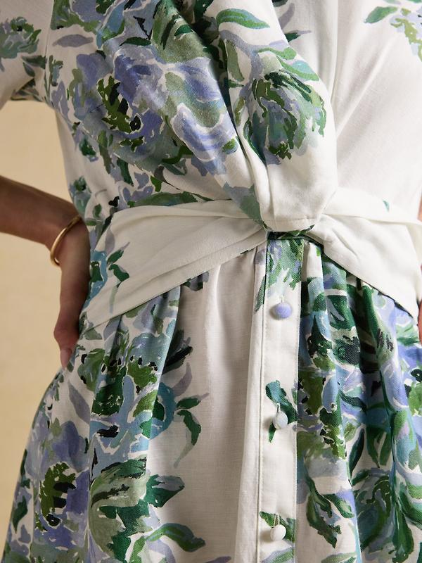 Joules Women's Marina Knot Dress - White Blue Image 7