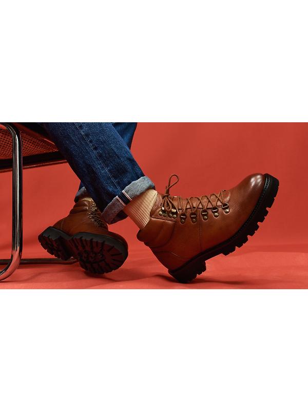 Oliver Sweeney Men's Helford Milled Leather Hiker Boots - Dark Tan Image 7