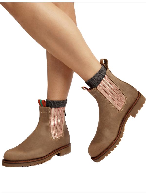 Penelope Chilvers Women's Oscar Leather Boot - Khaki/Tea Rose Image 4