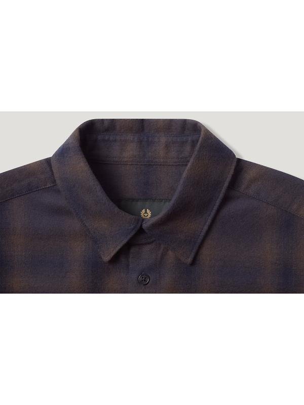 Belstaff Men's Cotton Check Outpost Flannel Shirt - Major Brown / Dark Ink / Charcoal Image 2
