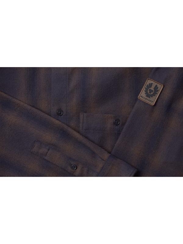 Belstaff Men's Cotton Check Outpost Flannel Shirt - Major Brown / Dark Ink / Charcoal Image 3
