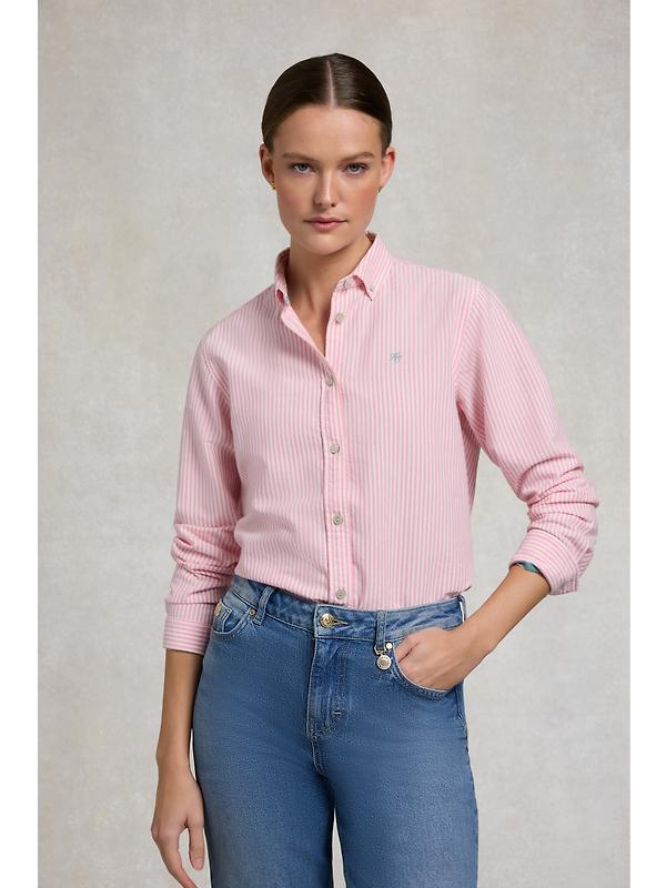 Holland Cooper Women's Oxford Shirt - City Pink Stripe Image 2
