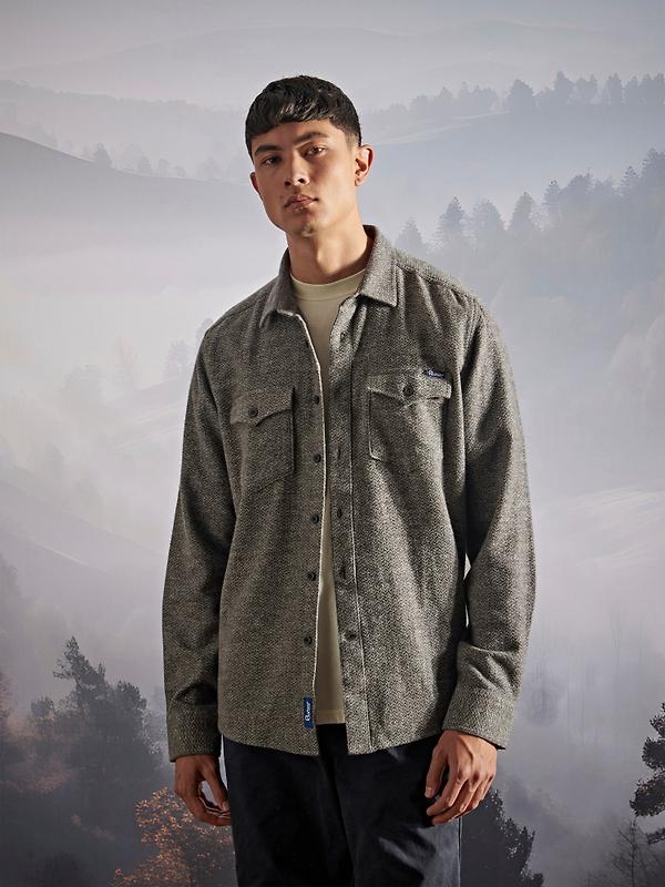 Penfield Men's Brushed Textured Overshirt - Mid Grey Heather Image 2