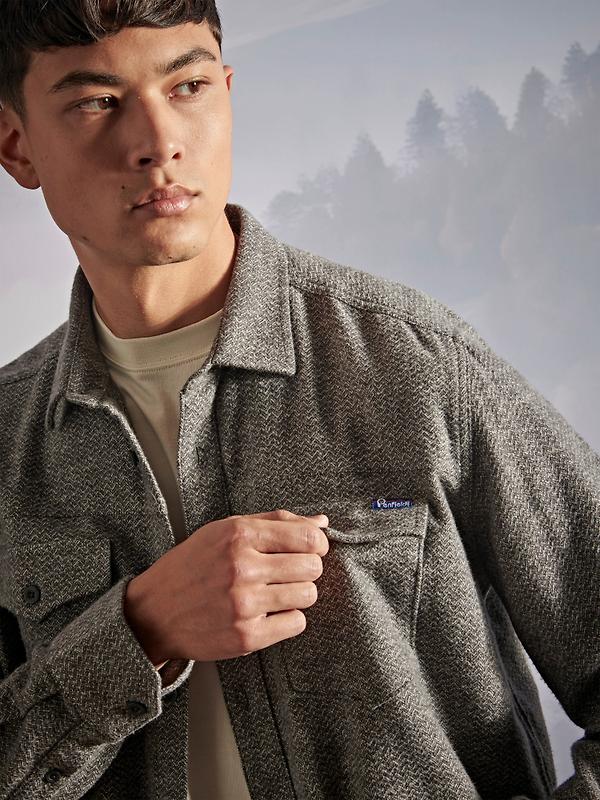 Penfield Men's Brushed Textured Overshirt - Mid Grey Heather Image 4