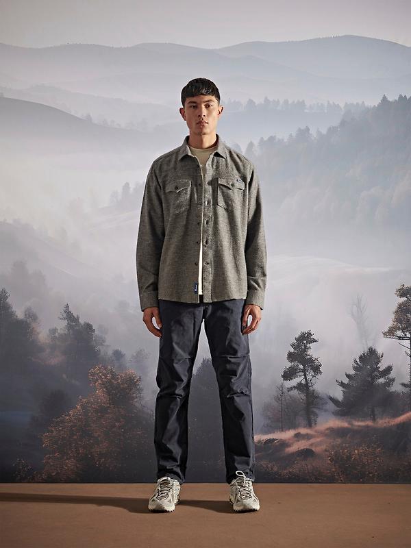 Penfield Men's Brushed Textured Overshirt - Mid Grey Heather Image 3