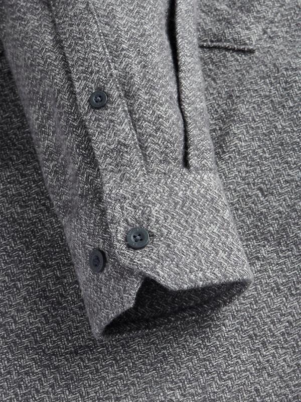 Penfield Men's Brushed Textured Overshirt - Mid Grey Heather Image 8