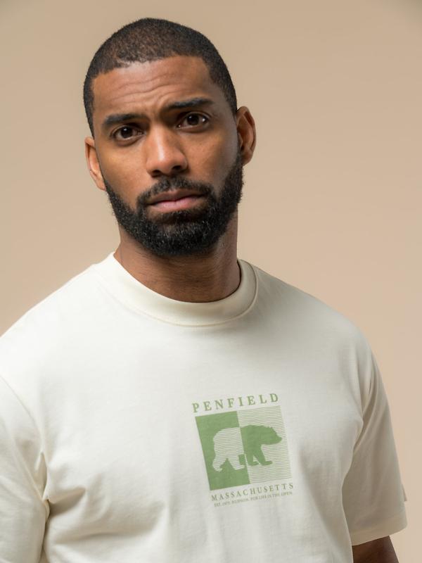 Penfield Men's Contrast Stripe Bear T-Shirt - Vanilla Image 6
