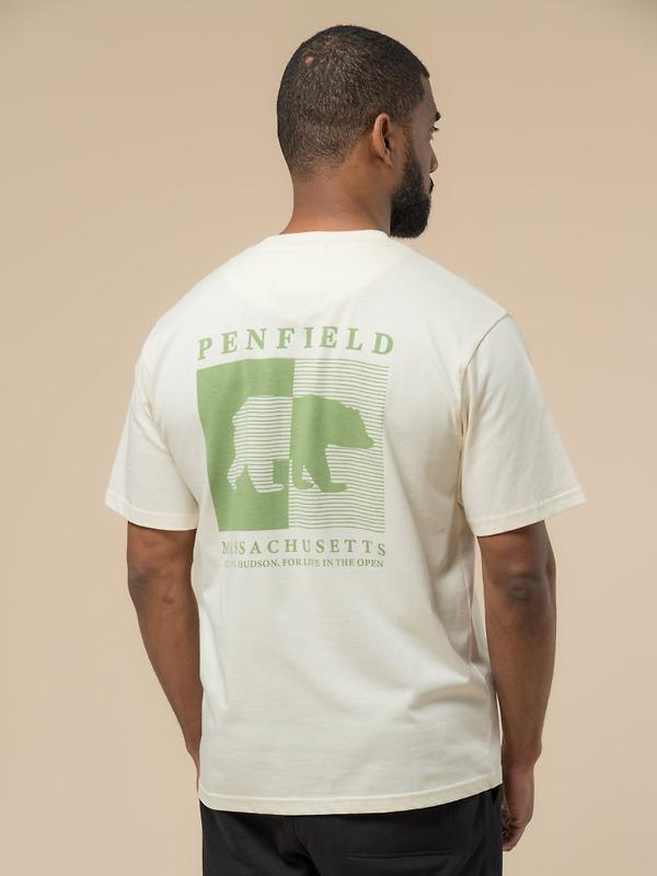Penfield Men's Contrast Stripe Bear T-Shirt - Vanilla Image 4