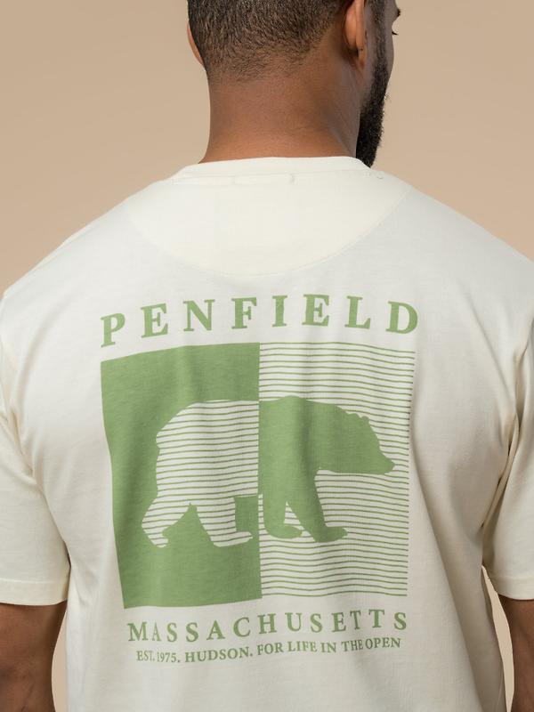 Penfield Men's Contrast Stripe Bear T-Shirt - Vanilla Image 7