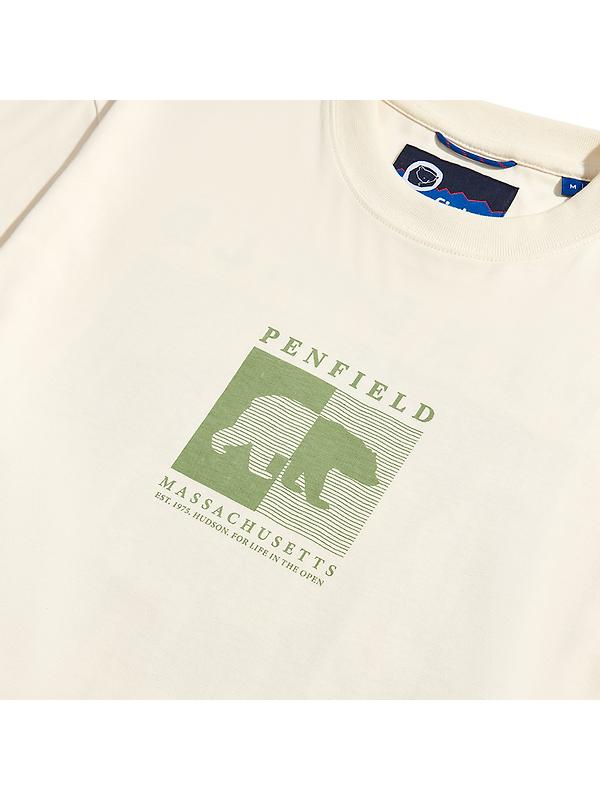 Penfield Men's Contrast Stripe Bear T-Shirt - Vanilla Image 10