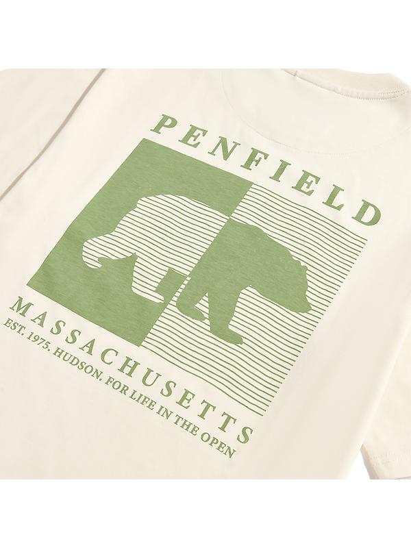 Penfield Men's Contrast Stripe Bear T-Shirt - Vanilla Image 11