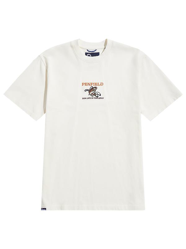 Penfield Men's Embroidered Trout S/S T-Shirt - Vanilla Ice Image 1