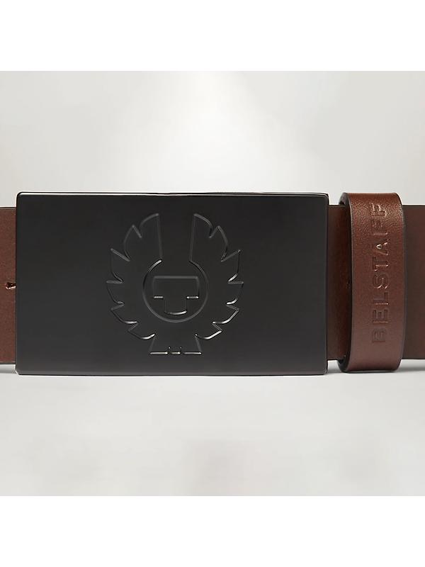 Belstaff Men's Calf Leather Phoenix Buckle Belt - Ebony Image 3