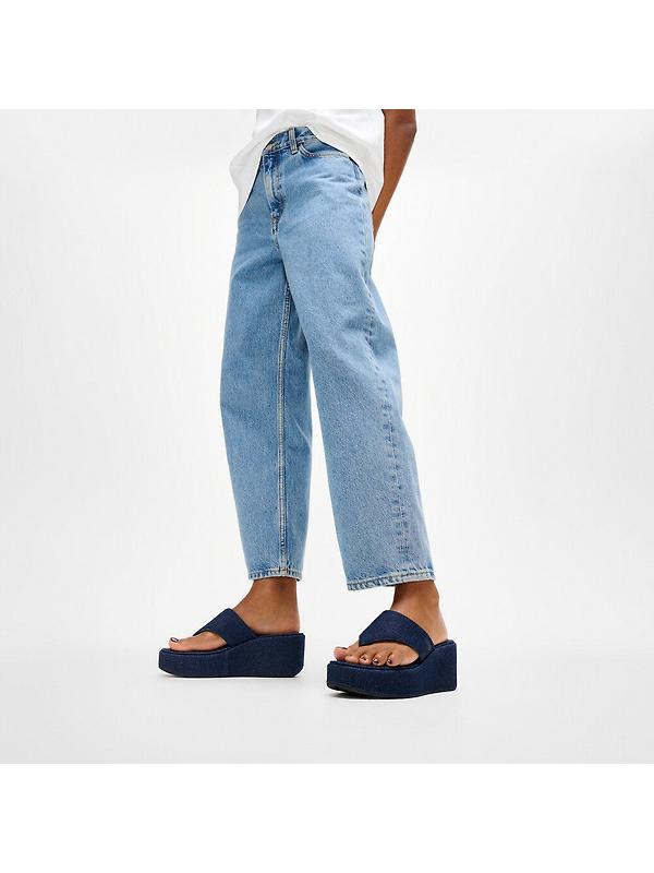 FitFlop Women's PLATFFORMS Denim Wedge Toe-Post Sandals - Dark Denim Image 2