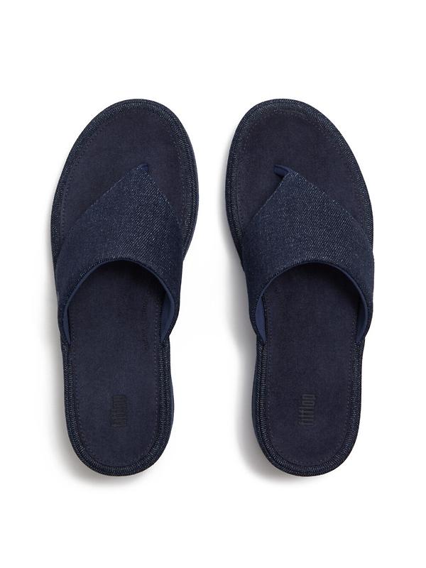 FitFlop Women's PLATFFORMS Denim Wedge Toe-Post Sandals - Dark Denim Image 4