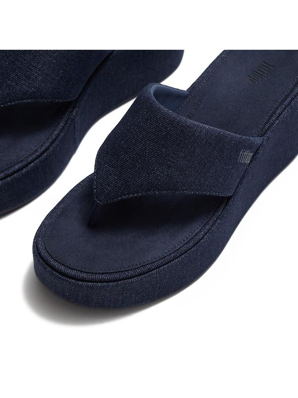 FitFlop Women's PLATFFORMS Denim Wedge Toe-Post Sandals - Dark Denim Image 5