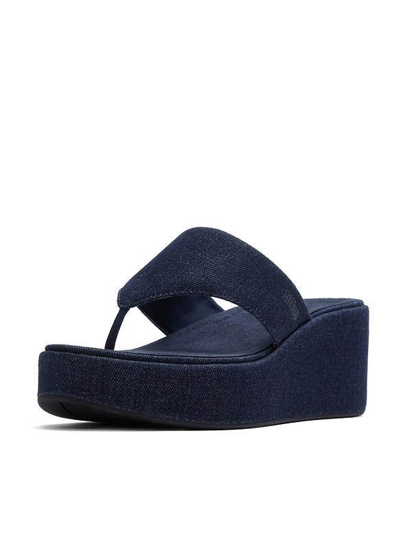 FitFlop Women's PLATFFORMS Denim Wedge Toe-Post Sandals - Dark Denim Image 6